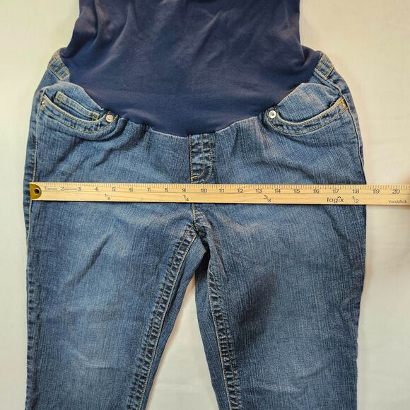 Oh Baby Motherhood Maternity Jean Capri Crops Womens Size Large 20" Inseam - Picture 4 of 12